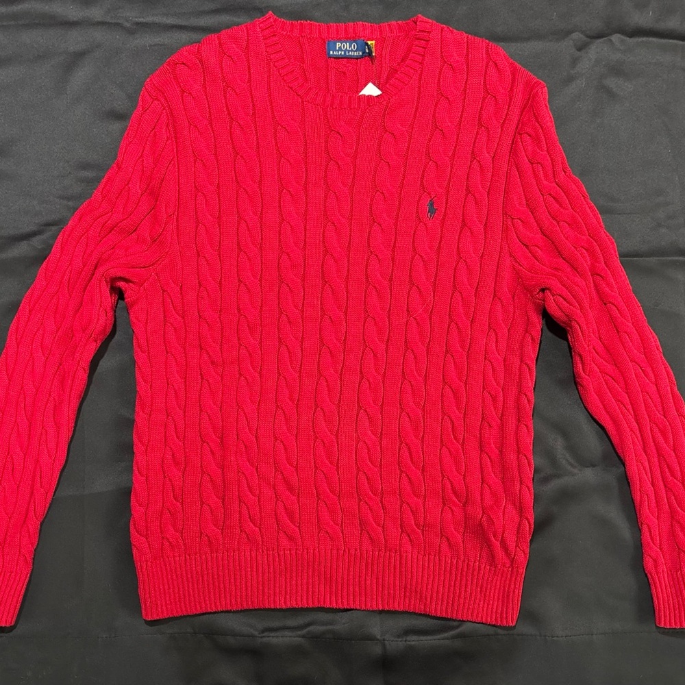 Polo by Ralph Lauren Men's Vibrant Red Crewneck Sweater